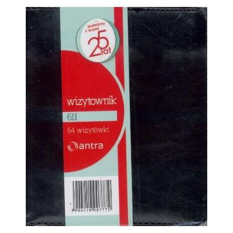 Wizytownik Antra dwuklatkowy 611 Czarny, na 64 wizytówki